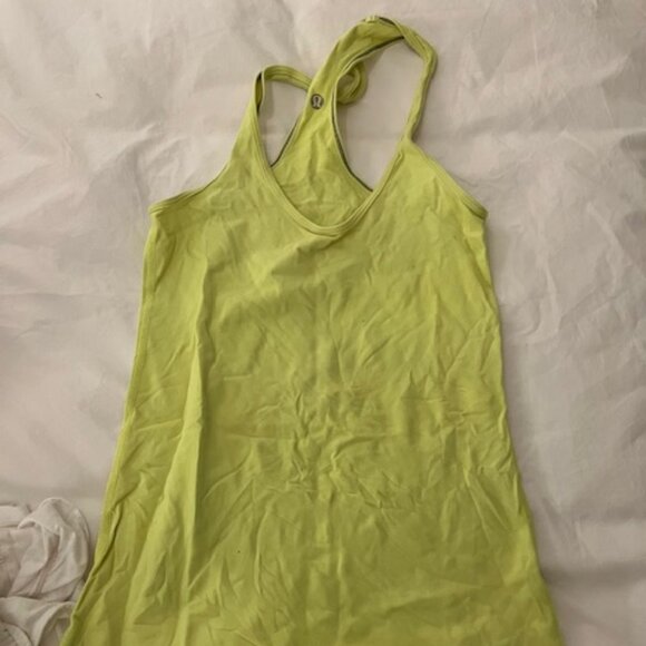 Lululemon OG Cool Racerback Clarity Yellow Tank Top Size 4 - Picture 1 of 3